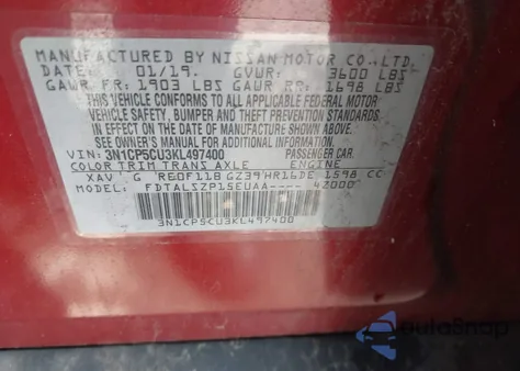 2019 Nissan Kicks Sv from USA, damaged, VIN 3N1CP5CU3KL497400